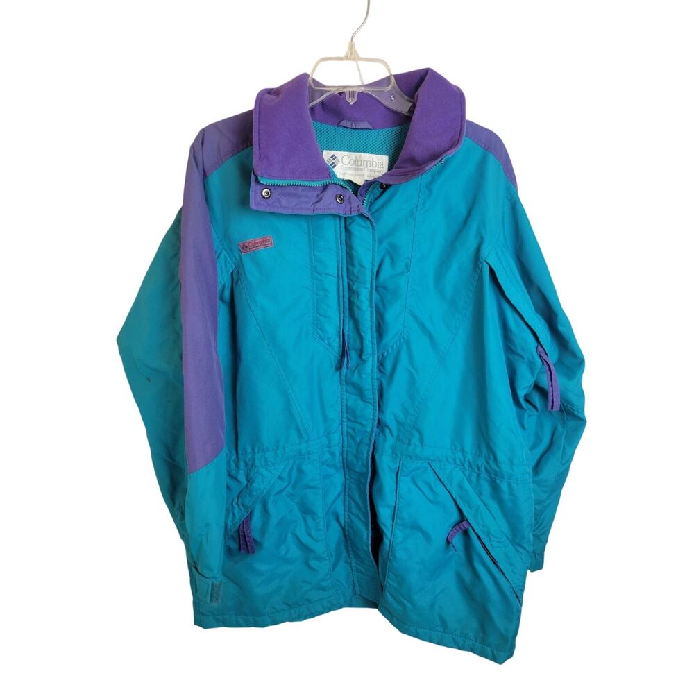 VTG 90s Y2K Columbia‎ Purple Blue Full Zip Winter Snow Coat Jacket Men's Size XL